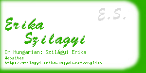 erika szilagyi business card